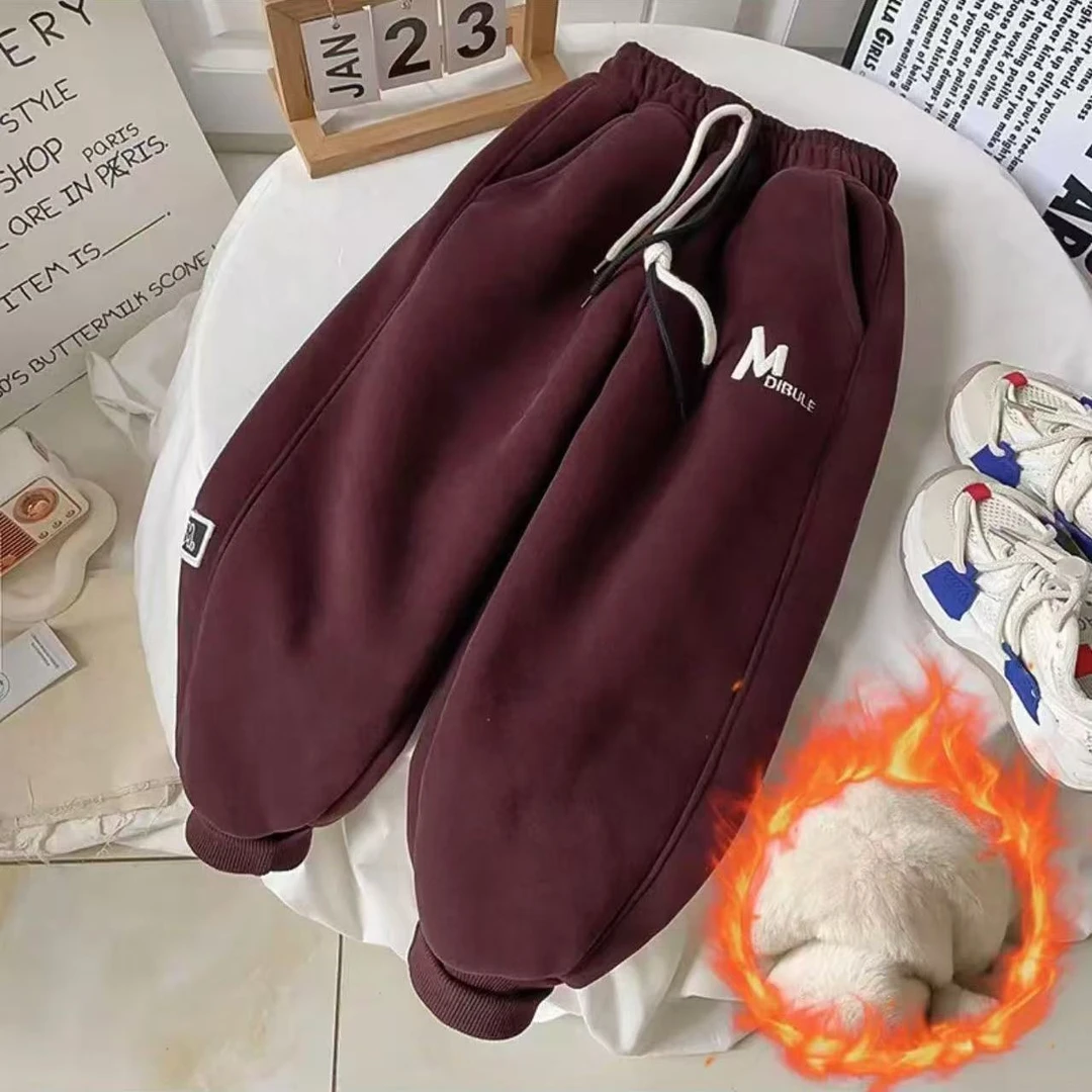 【一条过冬特厚抗寒】儿童加厚棉裤冬季超厚仿兔毛洋气保暖卫裤
