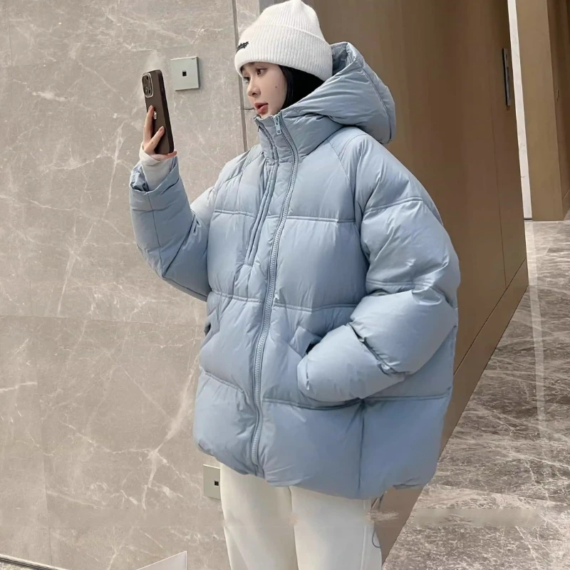 白鸭绒羽绒服女2024冬季新款减龄小个子宽松加厚保暖中长款外套