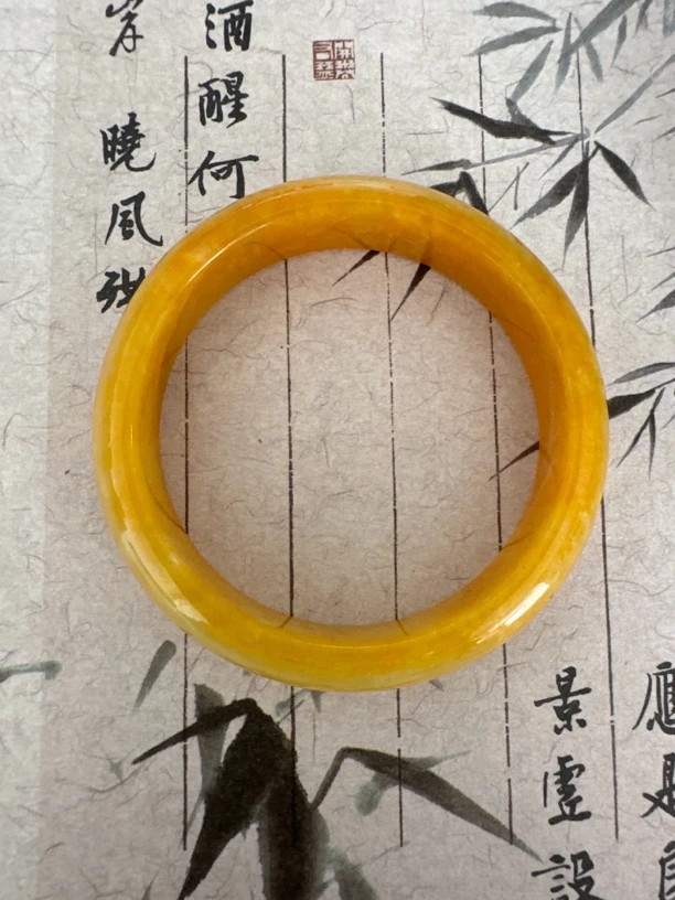 W552缅甸满圈黄翡翠手镯