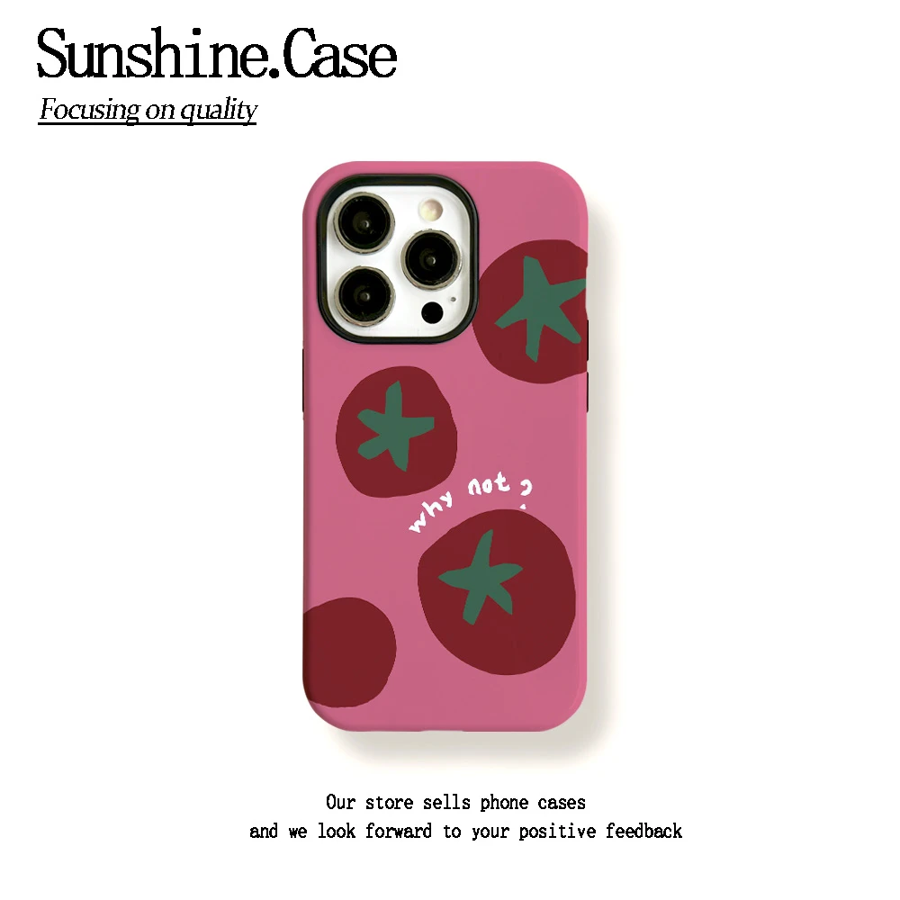 菲林二合一适用苹果华为vivo小米oppo手机壳简约西红柿15PRO/14