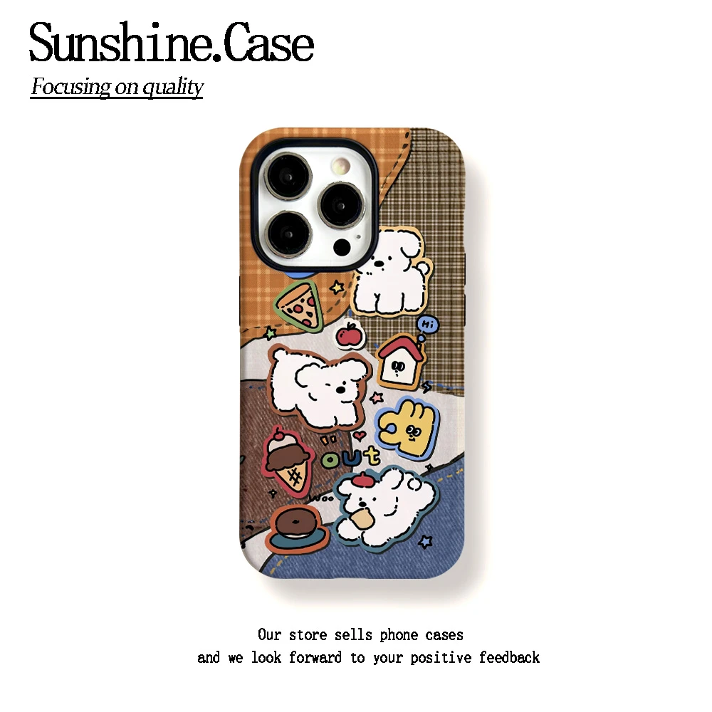 菲林二合一适用苹果华为vivo小米oppo手机壳甜品小狗15PRO/14