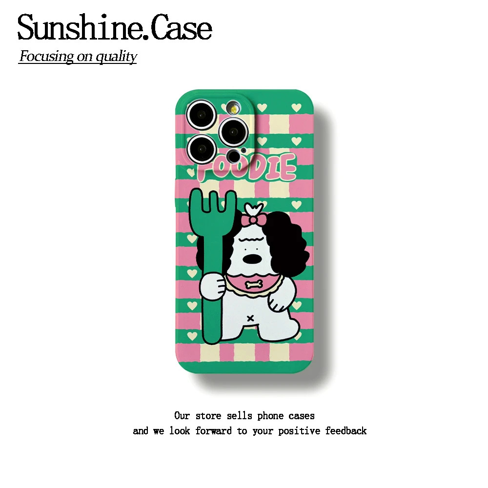 叉子小狗菲林软壳适用于苹果华为vivo小米oppo一加防摔手机壳