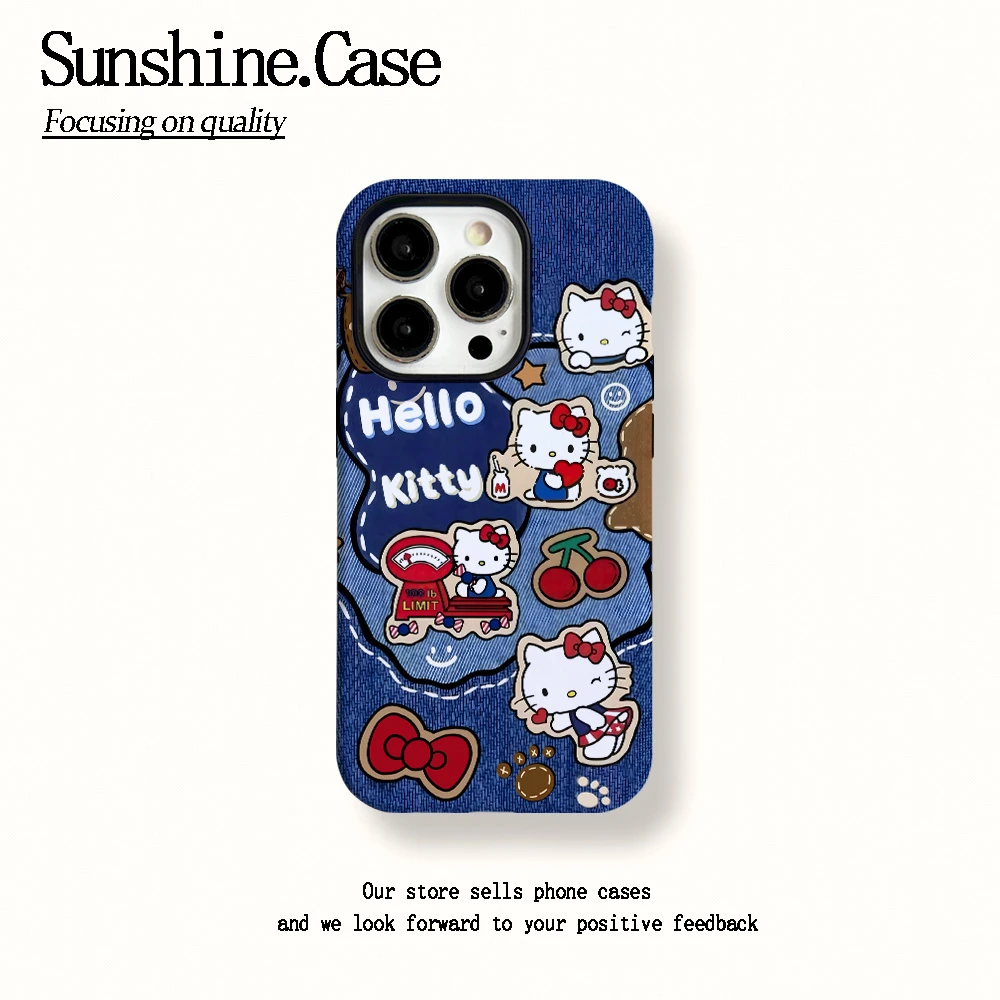 菲林二合一适用苹果华为vivo小米oppo手机壳牛仔布KT16PRO/15