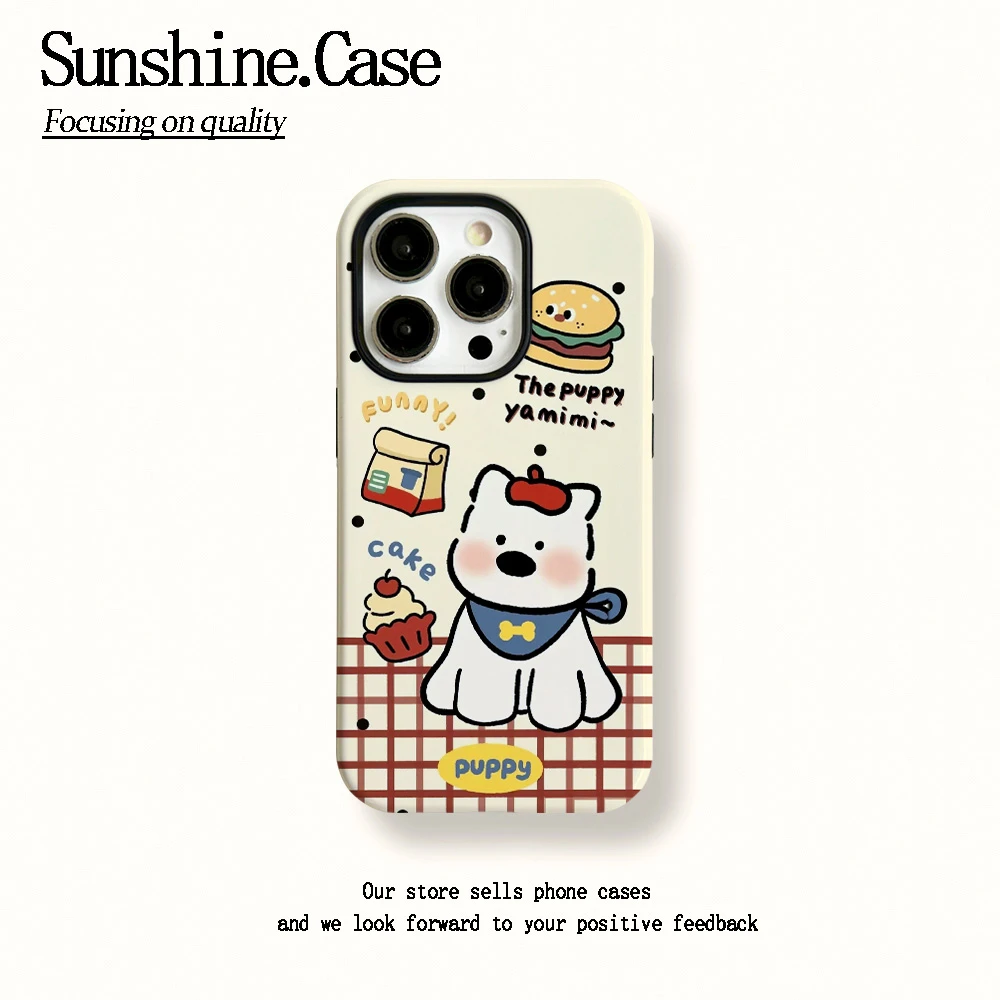 菲林二合一适用苹果华为vivo小米oppo手机壳汉堡小狗15PRO/14