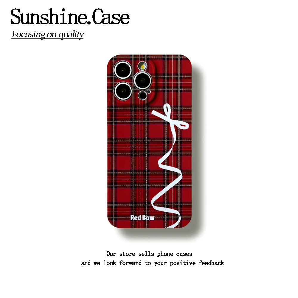 格纹飘带菲林软壳适用苹果oppo华为vivo小米oppo手机壳防摔全包