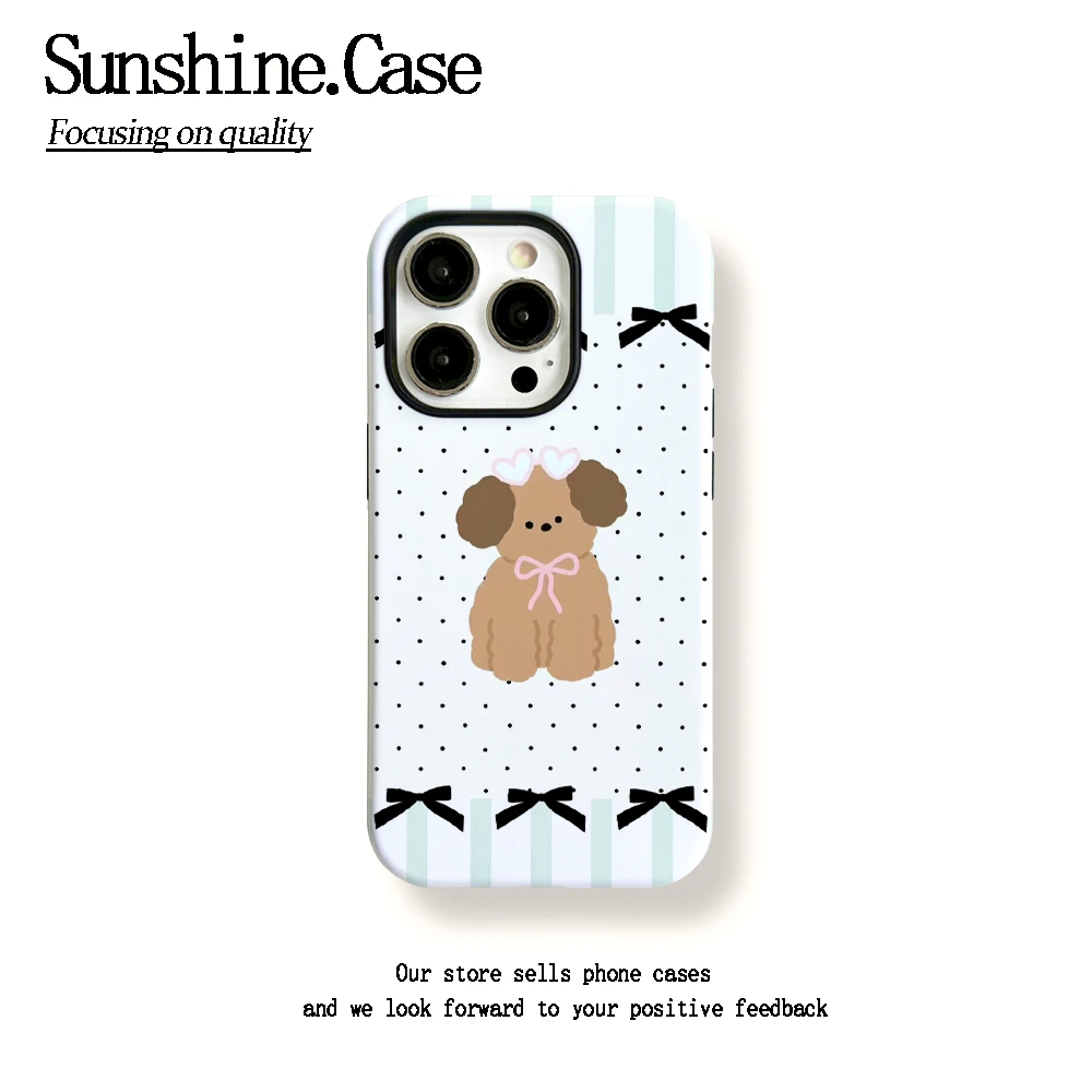 菲林二合一适用苹果华为vivo小米oppo手机壳黑点狗狗15PRO