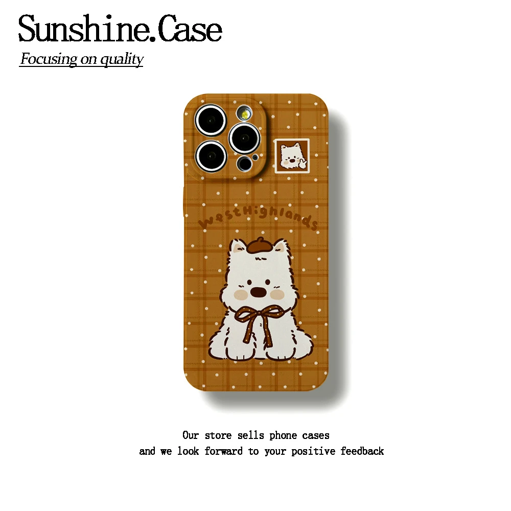 点点西高地菲林软壳适用苹果oppo华为vivo手机壳防摔可爱创意