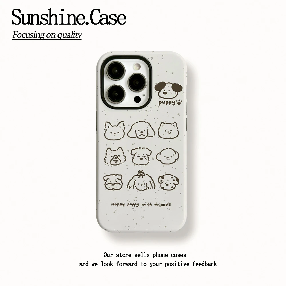 菲林二合一适用苹果华为vivo小米oppo手机壳线条动物15PRO/14