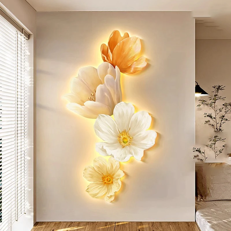 奶油风客厅沙发装饰画现代简约走廊壁画轻奢北欧花卉玄关挂画