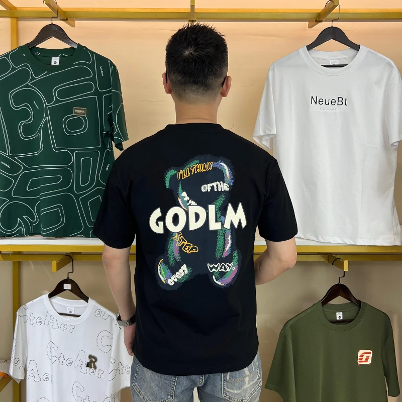 【组合断码清仓】夏季男士短袖T恤印花上衣时尚圆领宽松百搭潮流