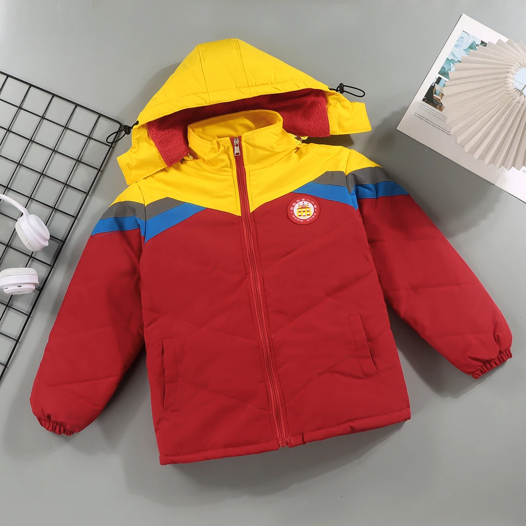 幼儿园园服冬季加绒加厚棉衣中长款棉服小学生校服冲锋衣棉袄班服