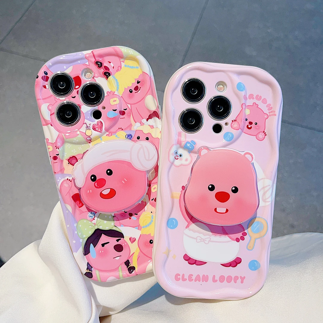 小海狸支架苹果15/华为/OPPO/vivo/小米全包防摔软壳卡通保护套
