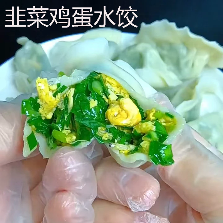纯手工素馅素三鲜茴香水饺速冻韭菜鸡蛋水饺冷冻速食早餐饺子食品