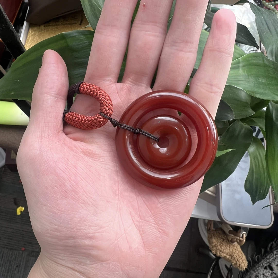 天然玛瑙母子平安扣拍一发一多样性发货