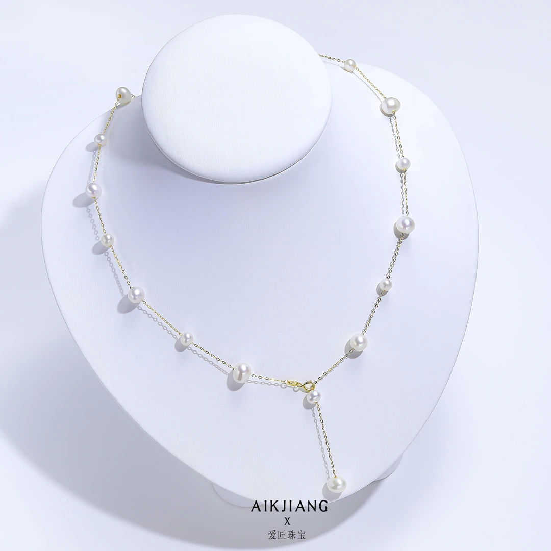 AIKJIANG/爱匠【白总】满天星 时尚 锁骨链 淡水珍珠 s925银链