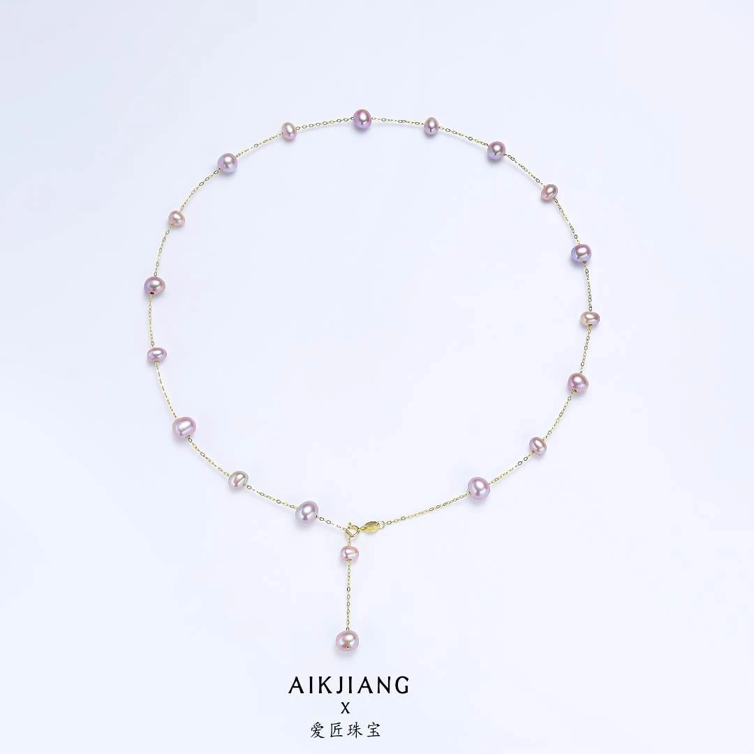 AIKJIANG/爱匠【白总】满天星时尚锁骨链淡水珍珠 s925银链珍珠合集
