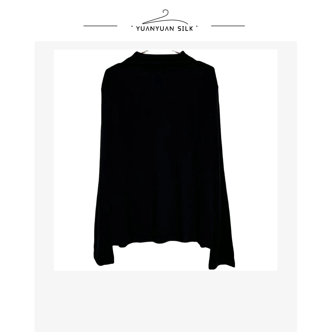 C微瑕 180克100%桑蚕丝百搭时尚纯色半高领显气质款女士上衣B42