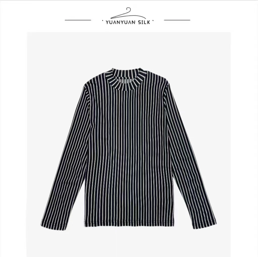 A 【高定100%桑蚕丝】加捻上衣女圆领贵气女装2024年新款j678-4
