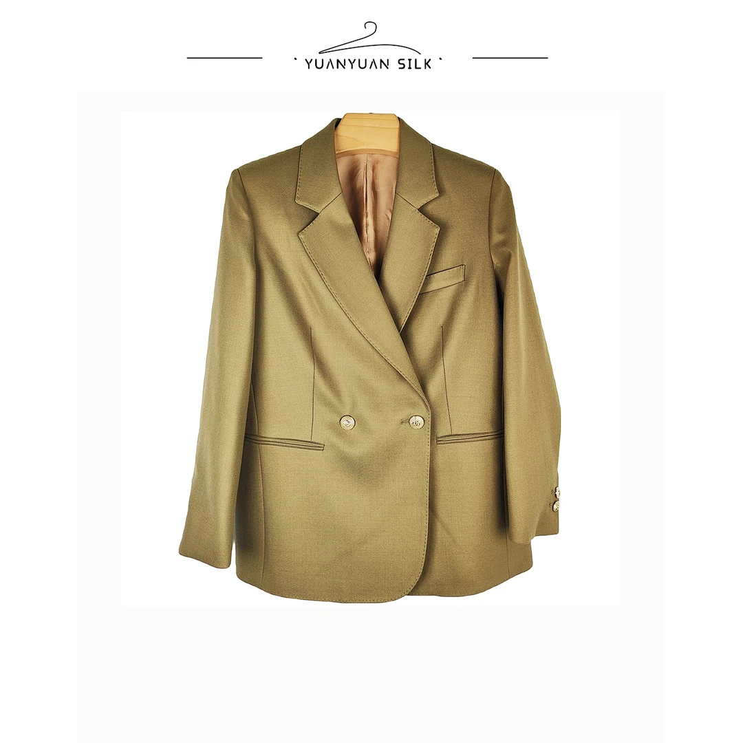 Y 时尚大气气质短款长袖百搭设计感十足精纺羊毛西装666