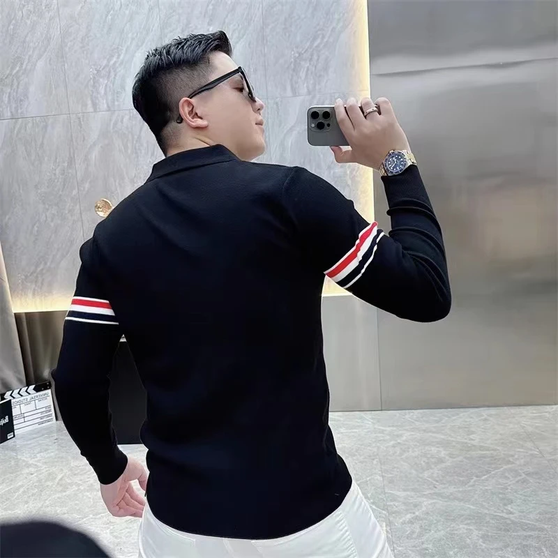 2024秋季新品男女同款POLO领套头衫经典针织上衣7265