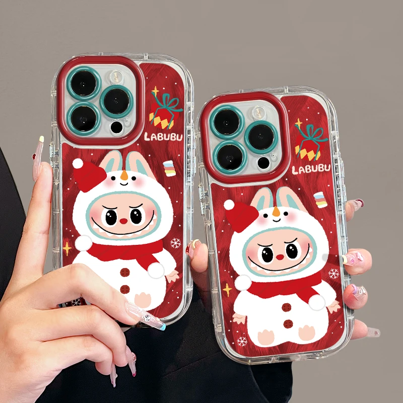 适用苹果15羽纱奶油iPhone16手机壳华为防摔mate60雪人小怪兽防摔