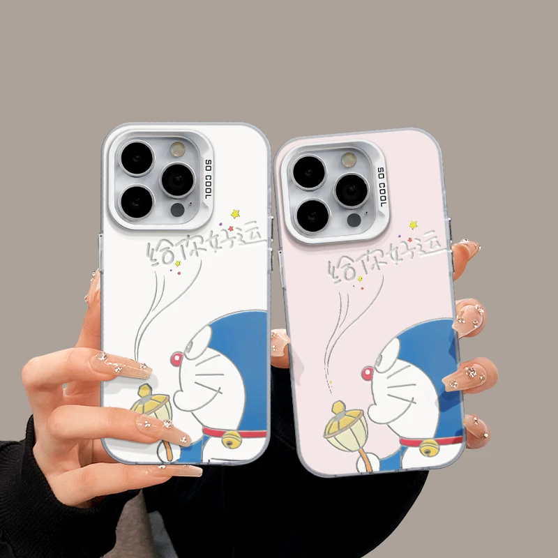 适用苹果15简约iPhone14彩银手机壳13华为nova哆啦给你好运mate60