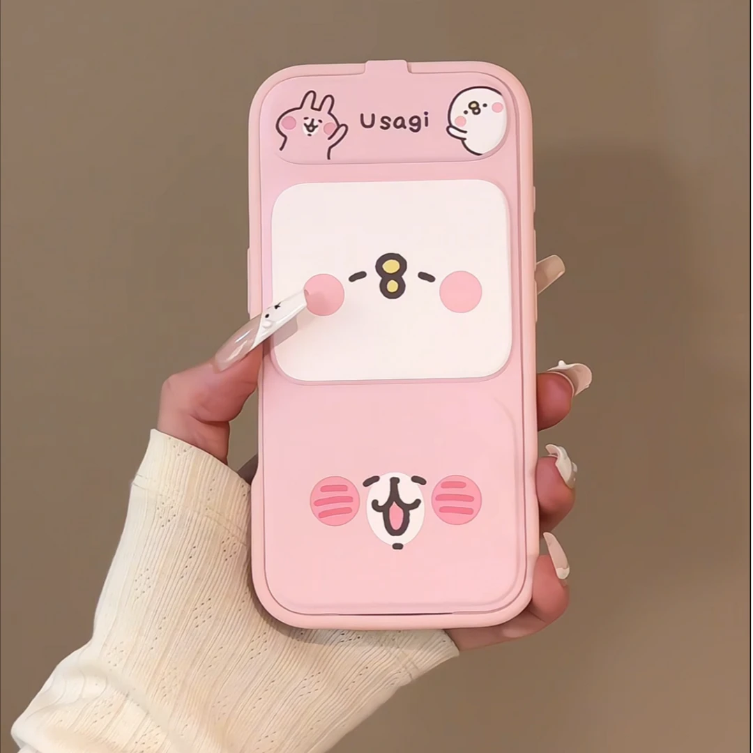 适用苹果iPhone16pro手机壳15翻盖支华为p套mate60乌萨奇表情防摔