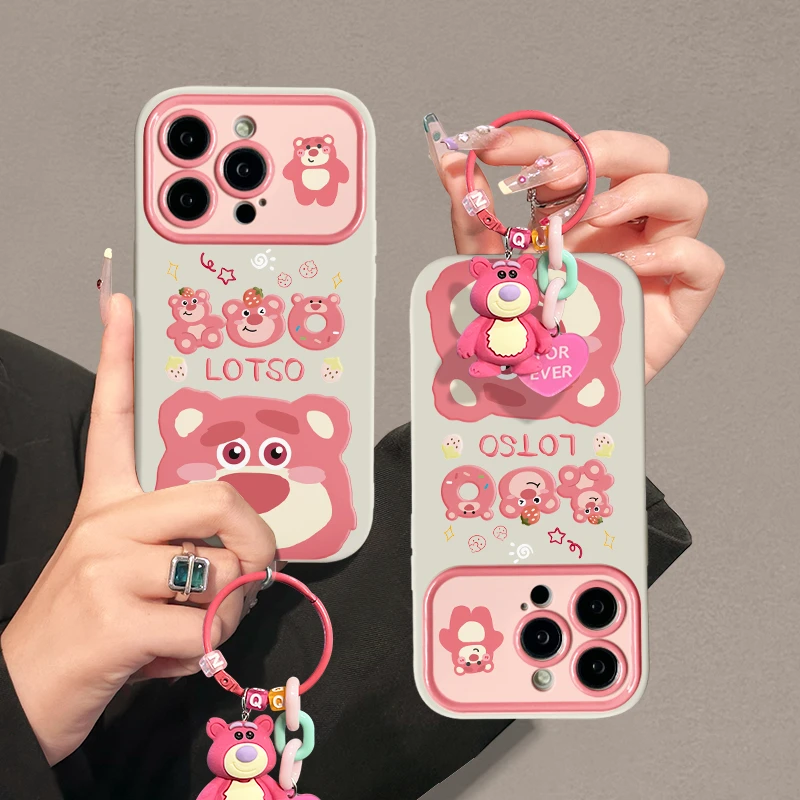 适用苹果15网红草莓熊iPhone14手机壳12p华为x荣耀oppo潮vivo小米