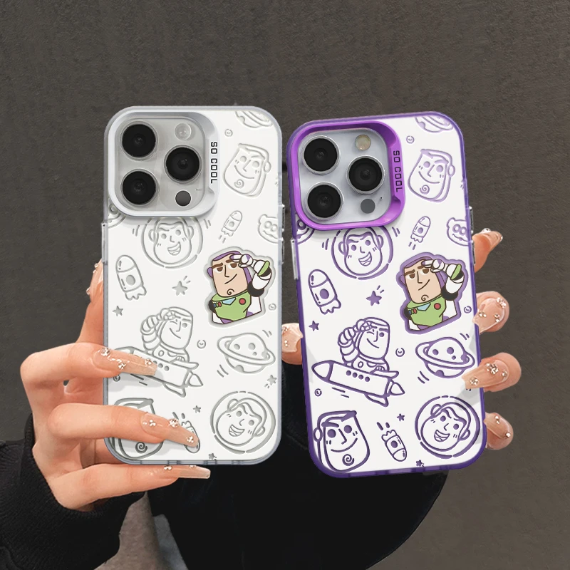 适用苹果15创意iPhone14pro手机壳13华为p线条巴斯光年mate60磨砂