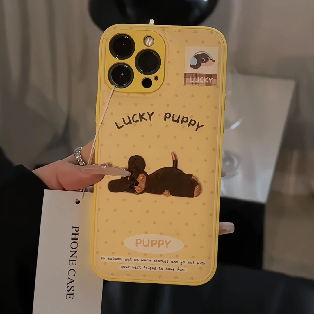 适用苹果iPhone17pro手机壳16肤感皮纹鼓包华为p腊肠狗mate70防摔