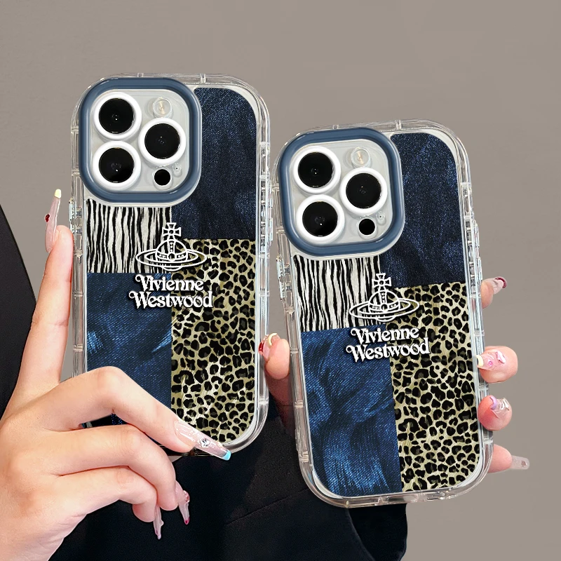 适用苹果羽纱奶油iPhone14pro手机壳华为p70豹纹牛仔底西太后mate