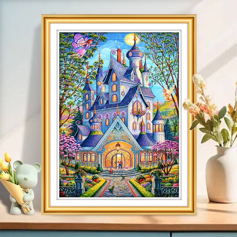 芊虹秀春之城堡十字绣2025新款客厅卧室现代简约风景手工diy刺绣