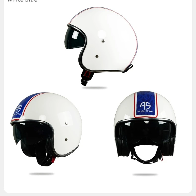 外星蜗牛外星蜗牛Bobo盔摩托头盔玻璃钢纤维复古夏季机车巡航踏板