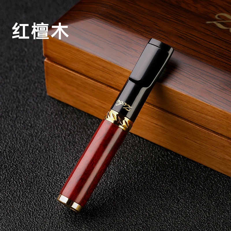 Zobo/正牌檀木烟嘴(粗细两用)可循环清洗型焦油过滤器微孔礼盒