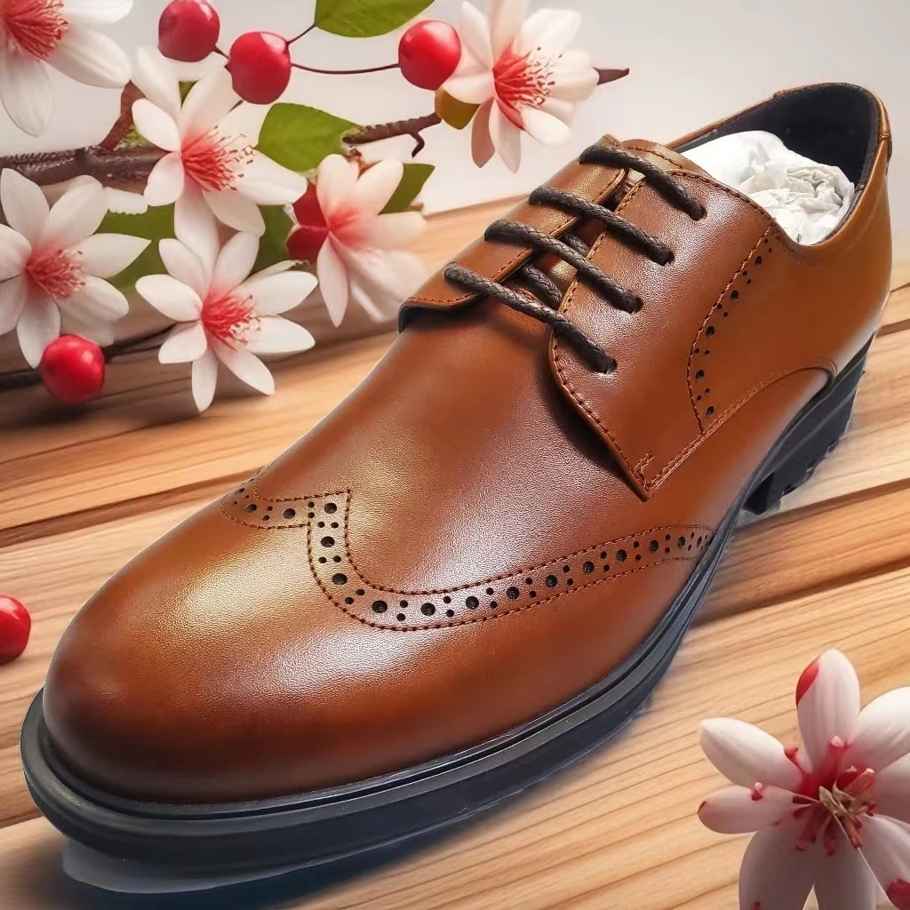 D04-2(L63400B)男士男款舒适时尚商务休闲百搭低帮轻便软底皮鞋