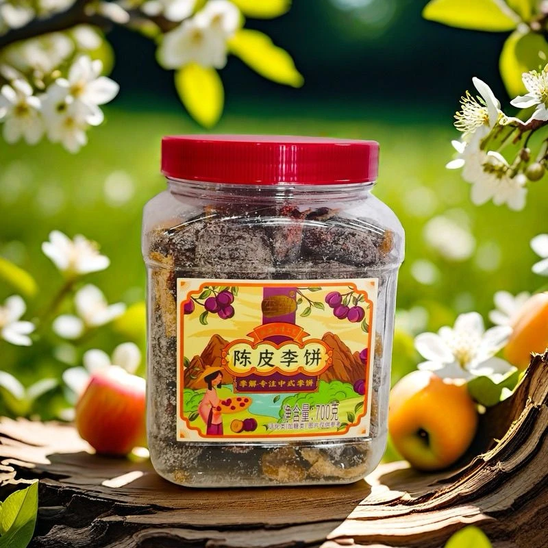李解陈皮李饼700g/罐海珠园陈皮梅子甘草话梅闽南休闲茶伴侣零食