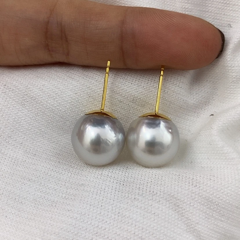 【闪购商品】海水珍珠耳饰18K金镶嵌?**꧂