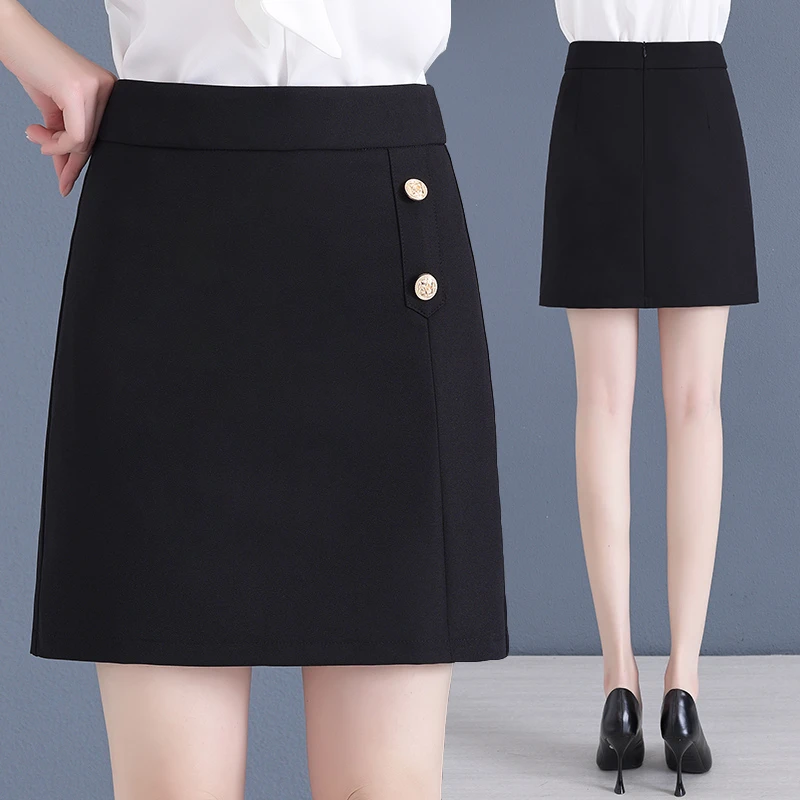 半身裙女2024新款春秋款小个子夏季薄款a字裙短款包裙时尚西装裙