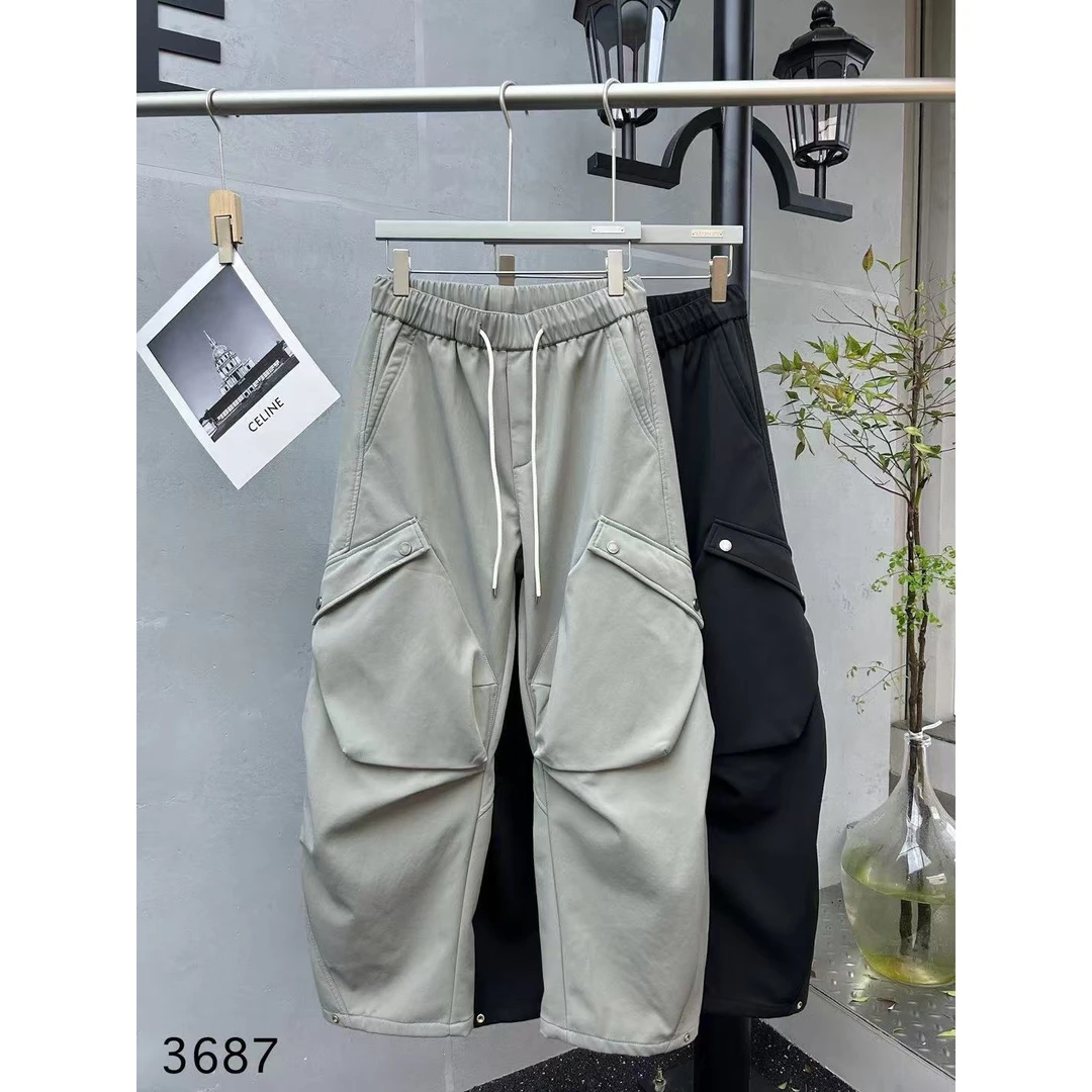 【3687】新款宽松休闲结构加绒休闲潮流弯刀裤3687*88