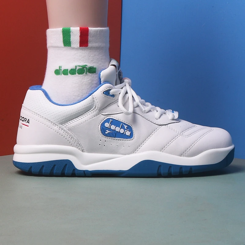 迪亚多纳鞋子经典头层牛皮休闲运动鞋百搭网球鞋春秋真皮小白鞋