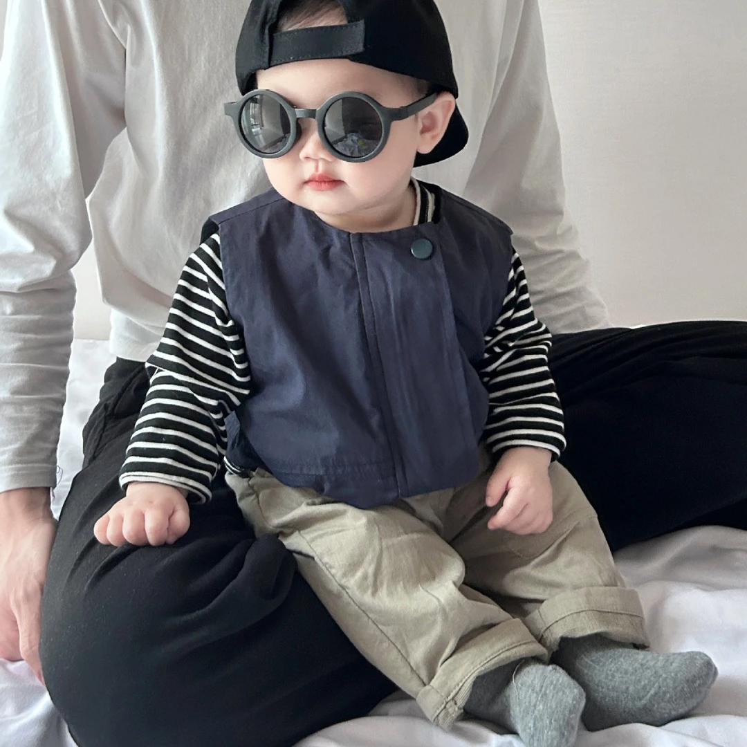 宝宝韩版马甲婴儿复古五一百搭春装马夹新生儿洋气外穿坎肩上衣潮