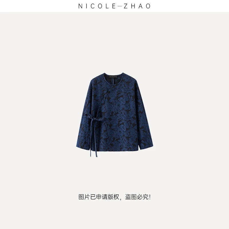 4NWT020【贵姐NICOLE】意大利提花面料新中式百搭短款外套