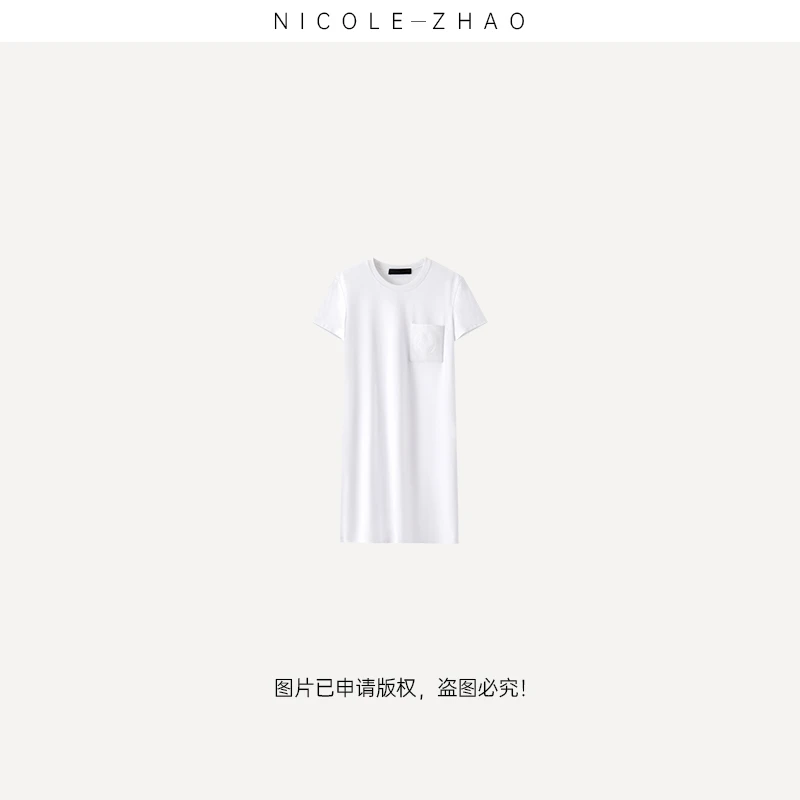 4NQY018【贵姐NICOLE】意大利进口25年春季新款休闲白色棉连衣裙
