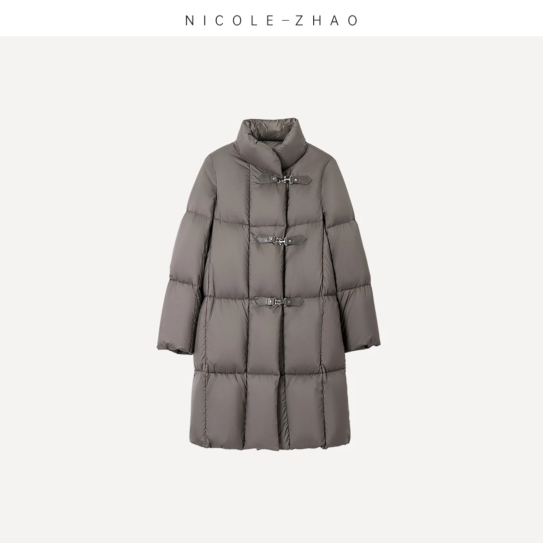 NZ2277【贵姐NICOLE】设计师款长款高奢菱格羽绒服