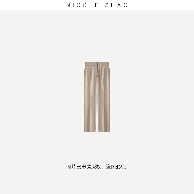 【贵姐NICOLE】设计师高级定制气质羊毛精仿西装裤子4NKZ002