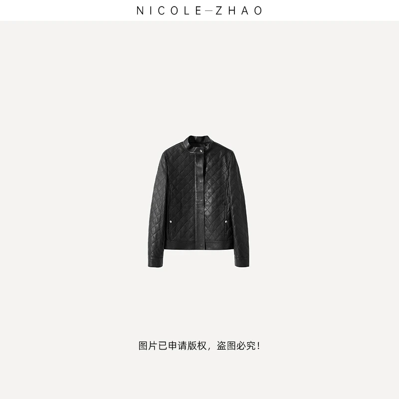 NZ0836【NICOLEZHAO】定制圆领时尚【斗牛士】设计师百搭皮衣外套