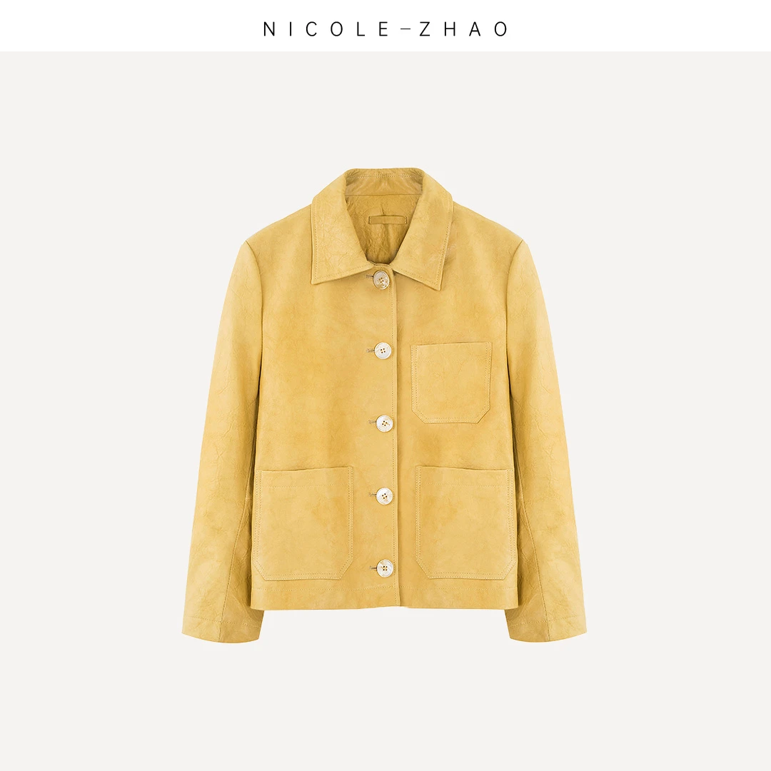 NZ3202【贵姐NICOLE】高端定制腔调感皮皮衣外套夹休闲夹克