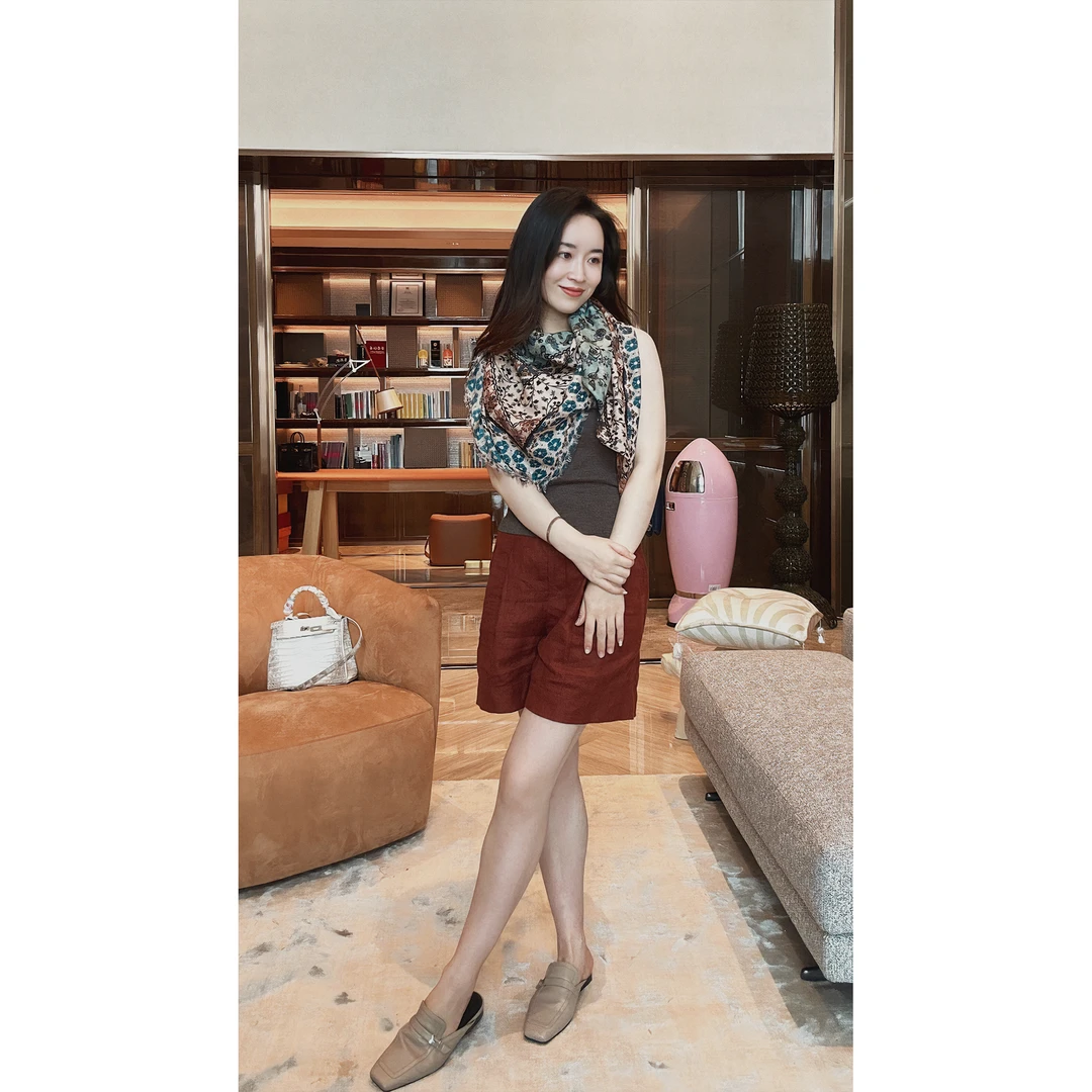 3MC320【贵姐NICOLE】锈红短裤新品时尚百搭纯色休闲短裤高级女