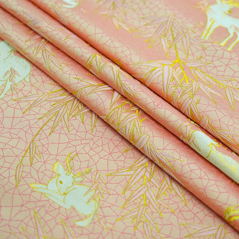 钱小萍宋锦-鹿竹合鸣 桑蚕丝面料（一经开裁不支持7天无理由）