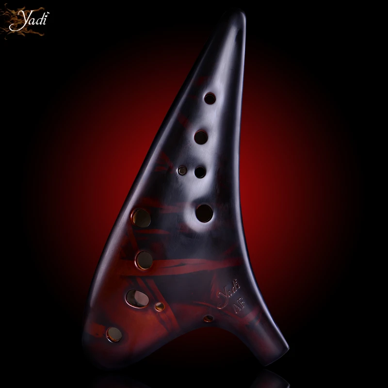 YADI/雅的12孔AF陶笛熏烧系列十二孔中音F陶笛千年风雅演奏级乐器
